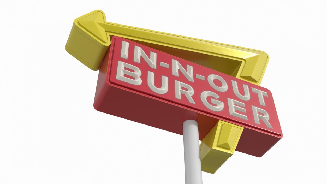 3D model In N Out Burger Pole Sign