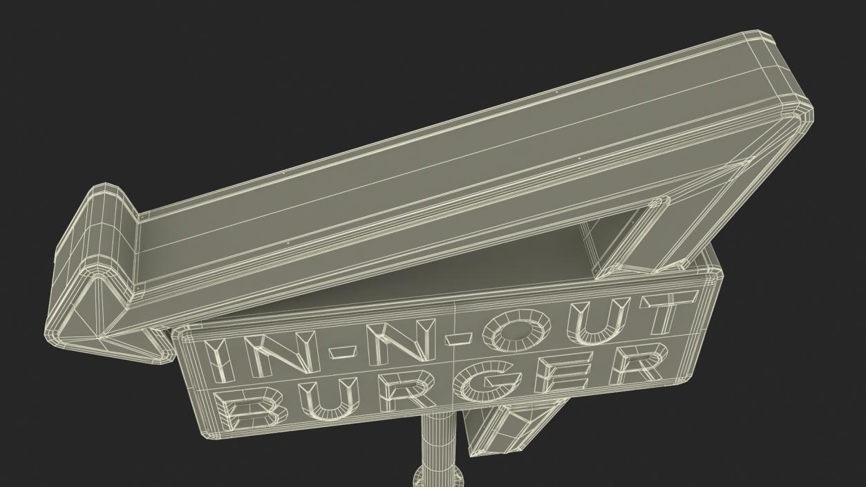 3D model In N Out Burger Pole Sign