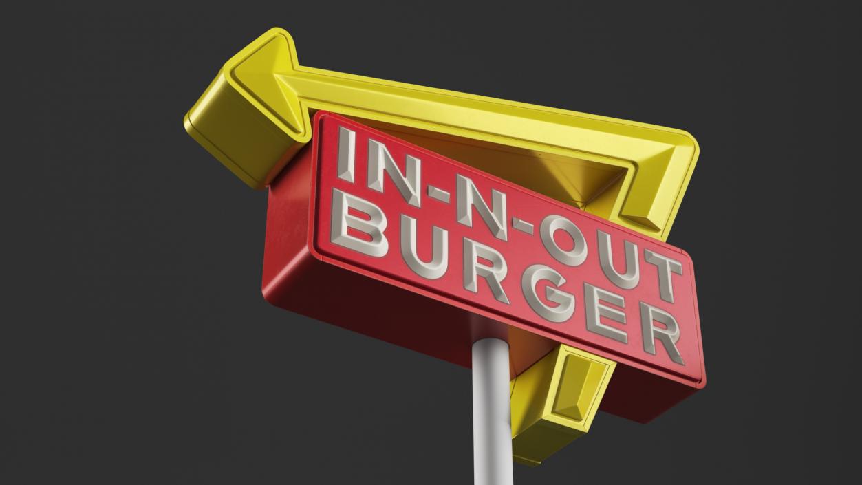 3D model In N Out Burger Pole Sign