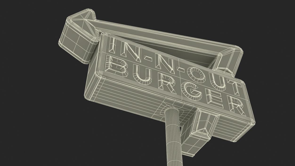 3D model In N Out Burger Pole Sign