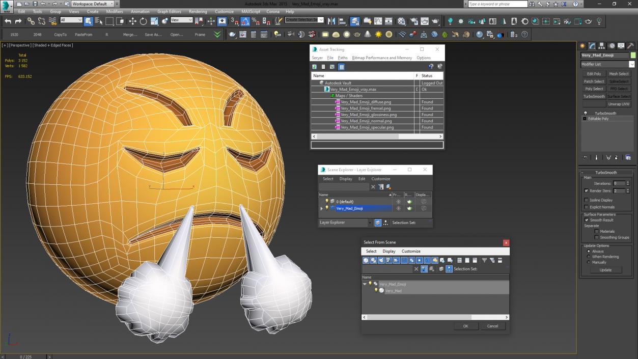 Very Mad Emoji 3D model