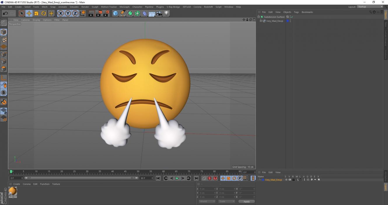 Very Mad Emoji 3D model