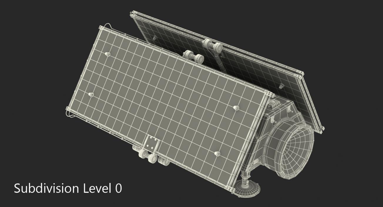 Satellite with Collapsed Solar Panels 3D