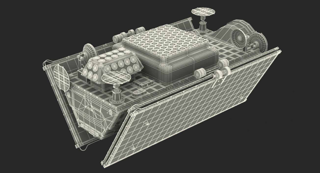 Satellite with Collapsed Solar Panels 3D