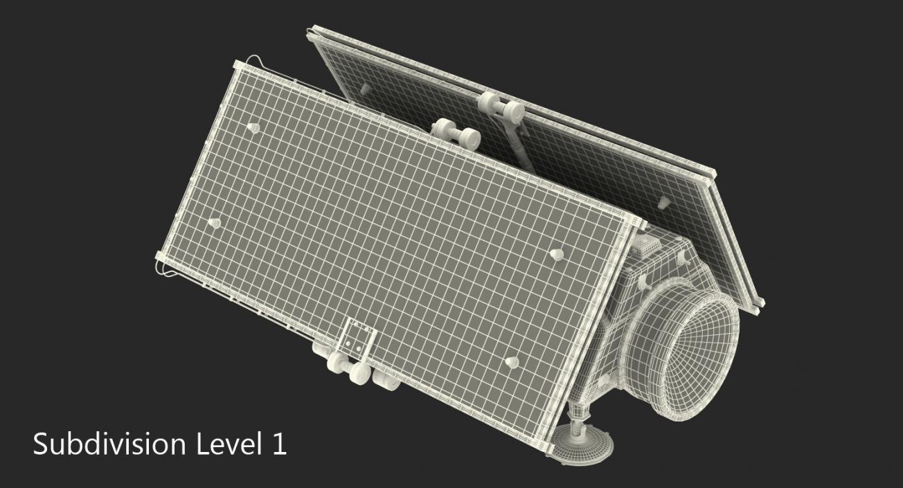 Satellite with Collapsed Solar Panels 3D