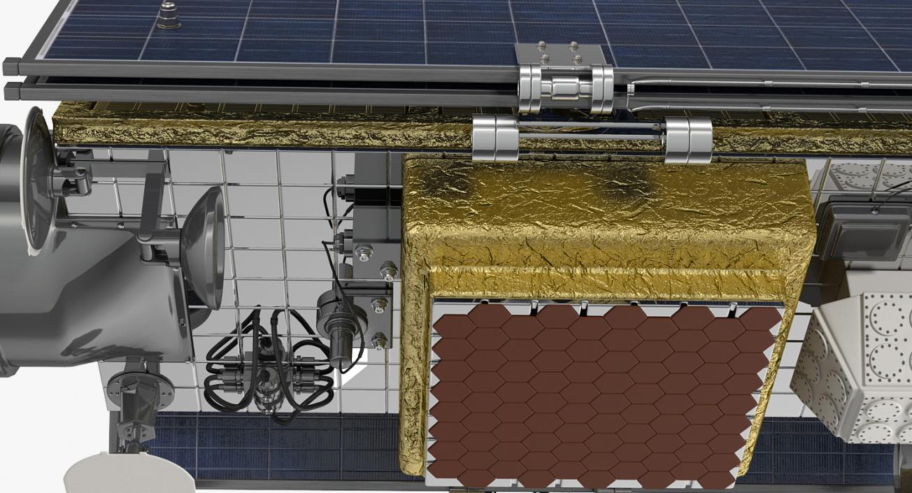 Satellite with Collapsed Solar Panels 3D