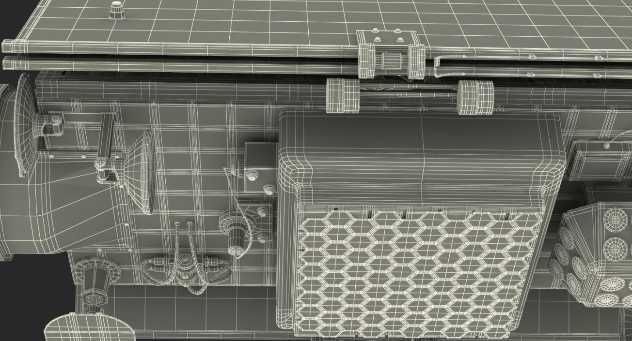 Satellite with Collapsed Solar Panels 3D