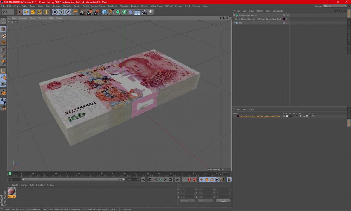 3D model China Currency 100 Yuan Banknotes Pack 2