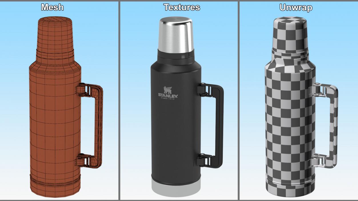 3D model Stanley Classic Legendary Bottle Black 2