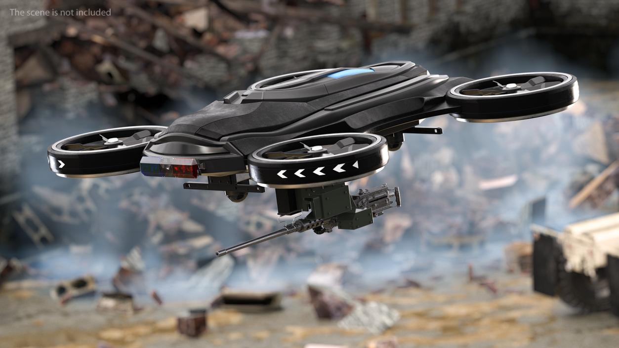 Drone with Machine Gun 3D