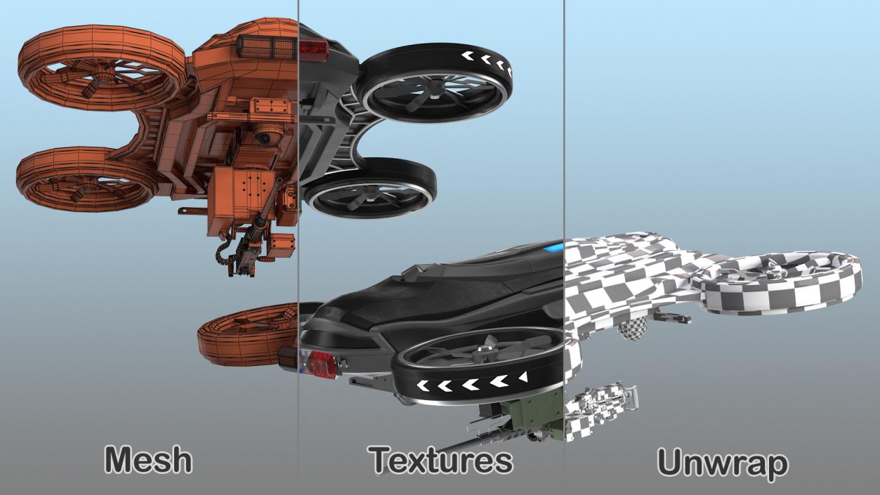 Drone with Machine Gun 3D