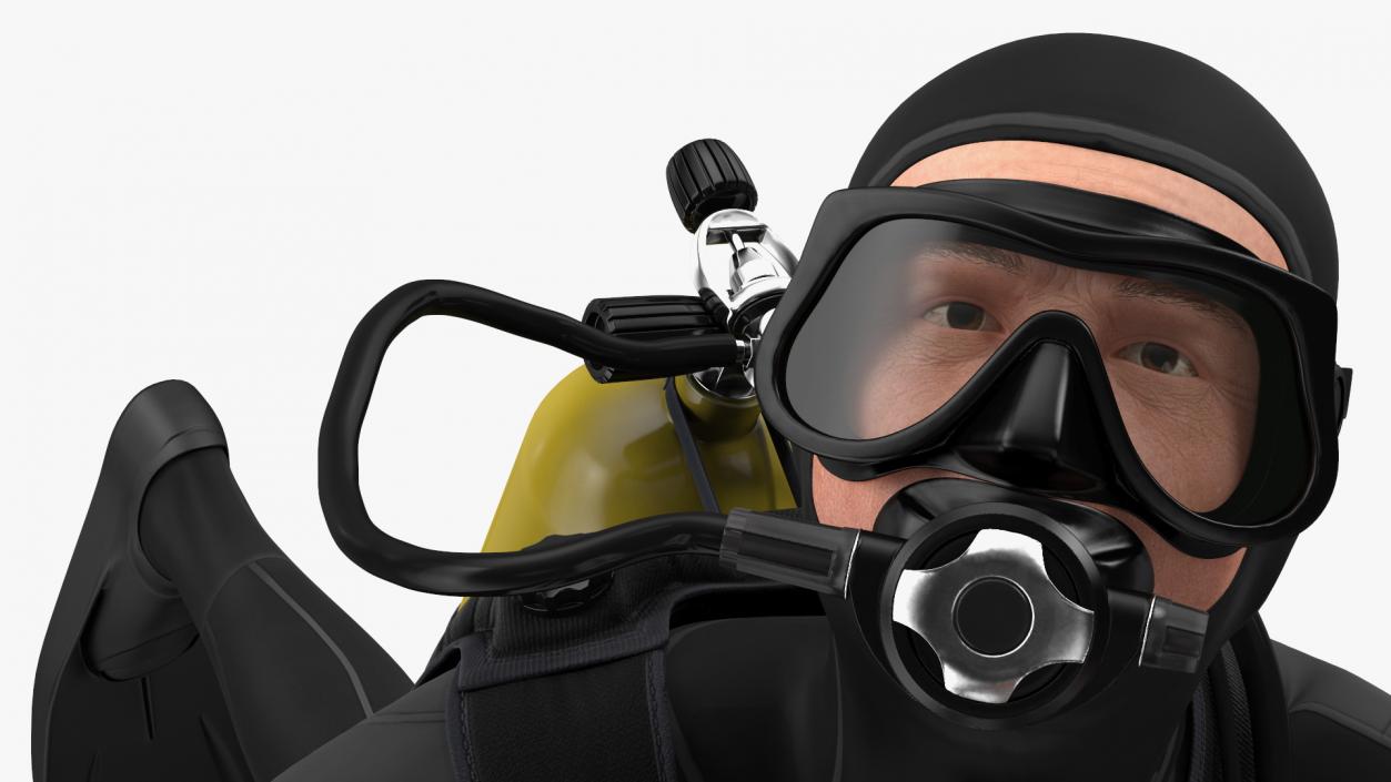 3D Diver with Underwater Scooter Torpedo2000 Rigged model