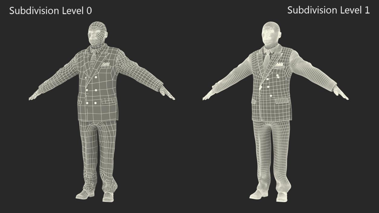 3D Stylish African American Business Man Fur Rigged model