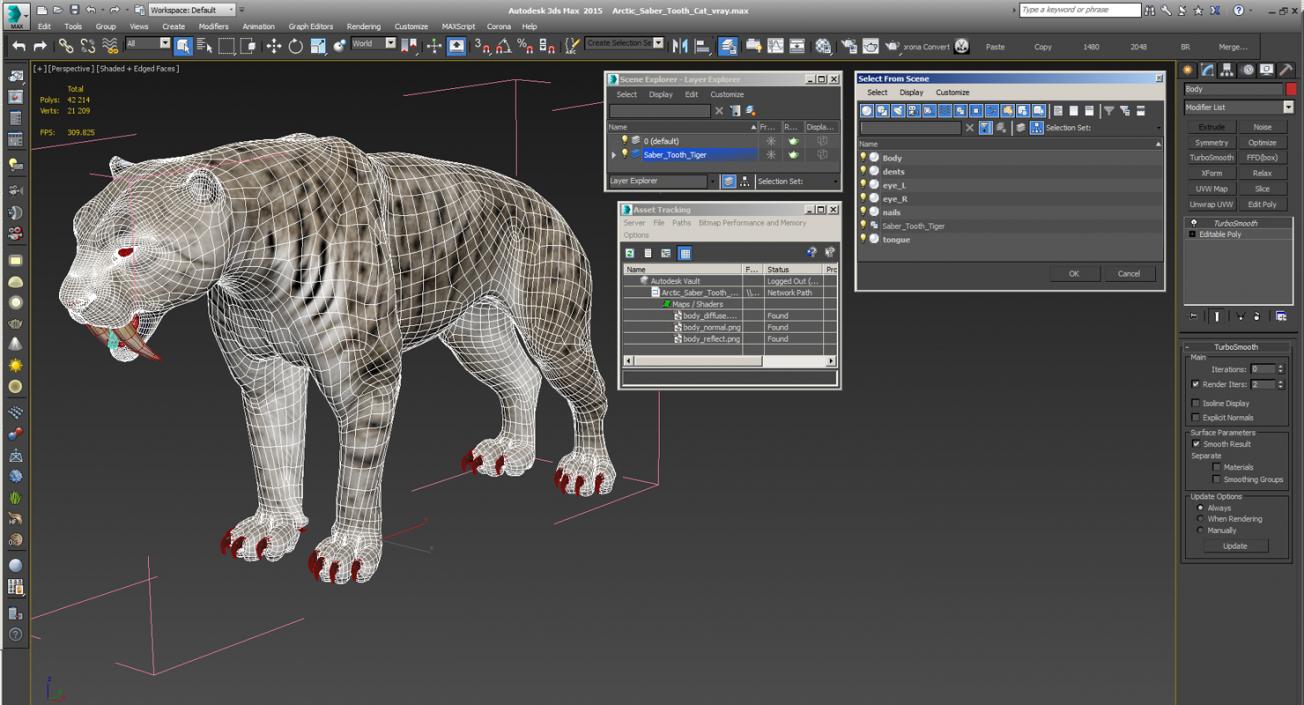 Arctic Saber Tooth Cat 3D