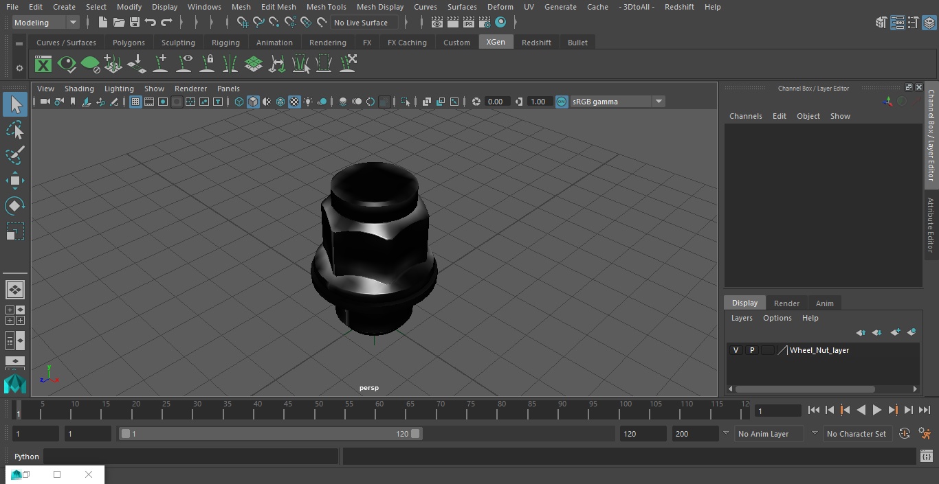 Wheel Nut 3D model