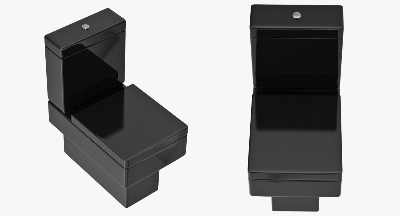 Black Modern Toilet 3D model