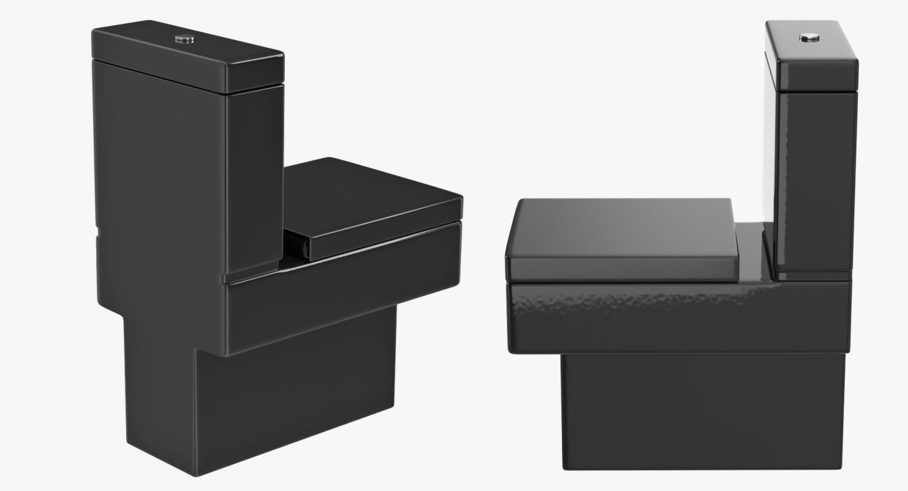 Black Modern Toilet 3D model