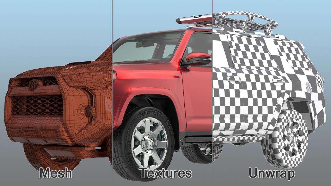 Toyota 4Runner with Thule Trail XTL Roof Basket 3D