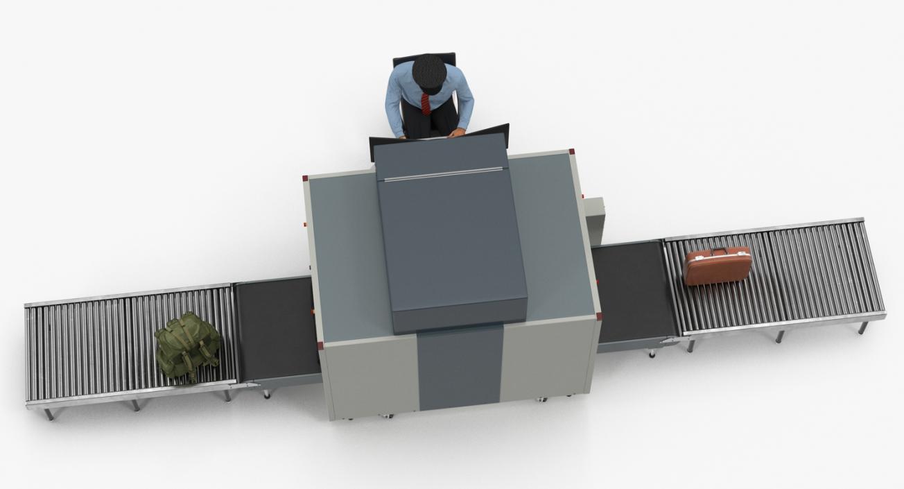 3D Airport Security Officer Xray Baggage Scanning