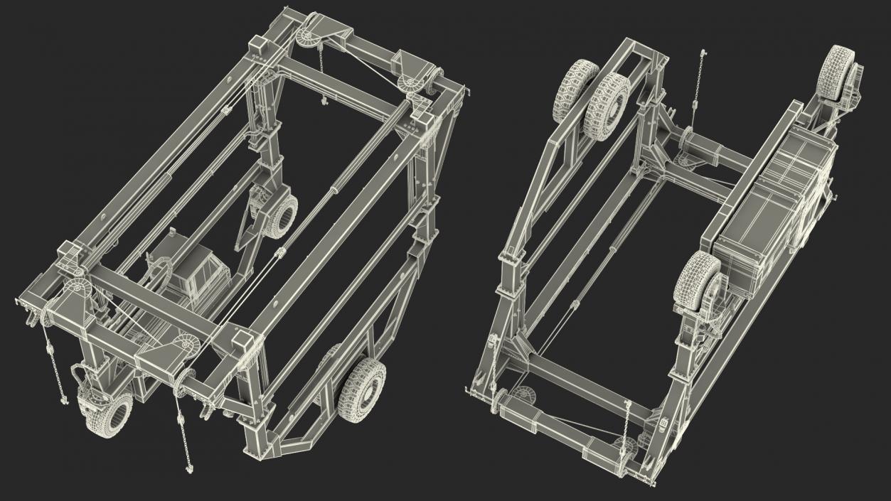 3D Combi-SC Straddle Carrier Clean Rigged model