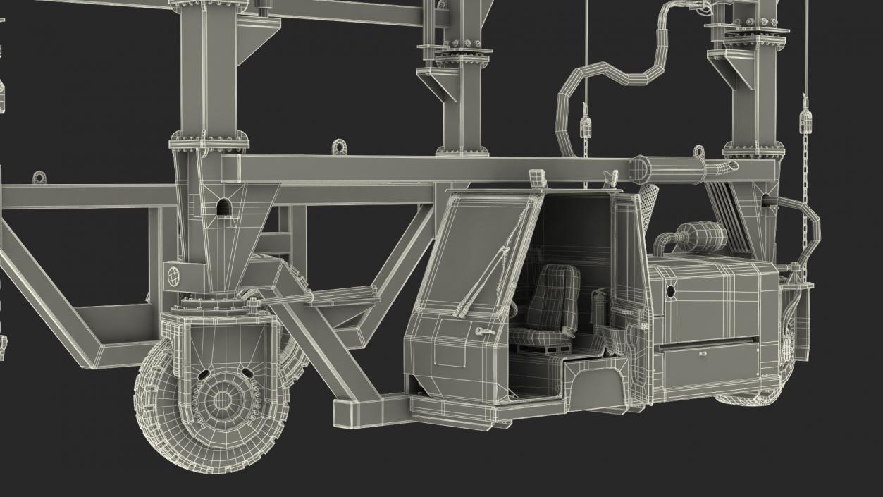 3D Combi-SC Straddle Carrier Clean Rigged model