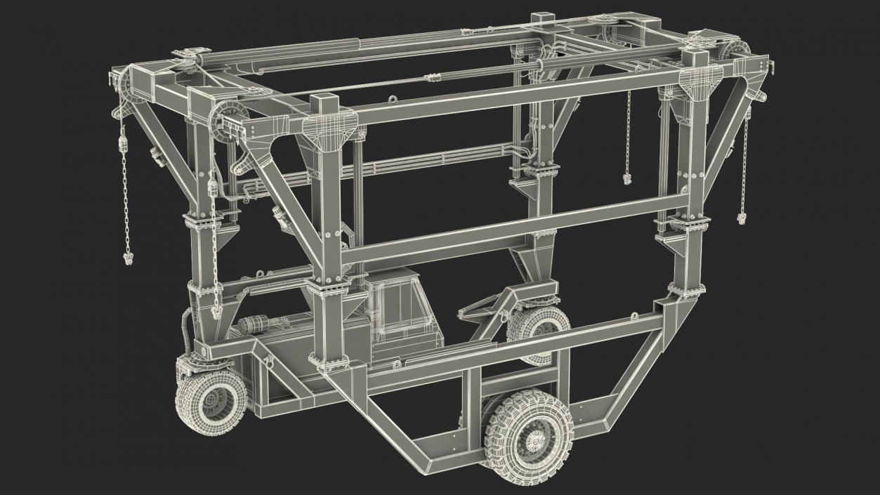 3D Combi-SC Straddle Carrier Clean Rigged model