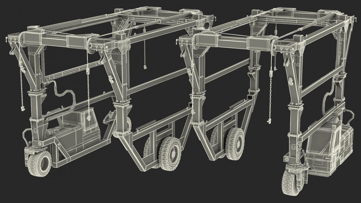 3D Combi-SC Straddle Carrier Clean Rigged model