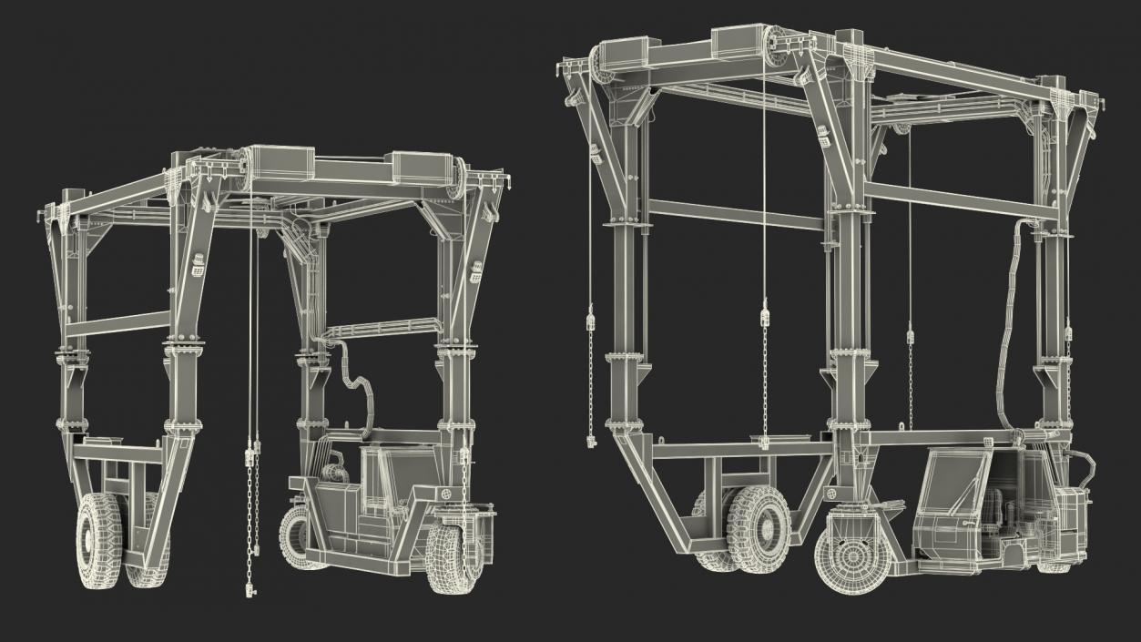 3D Combi-SC Straddle Carrier Clean Rigged model