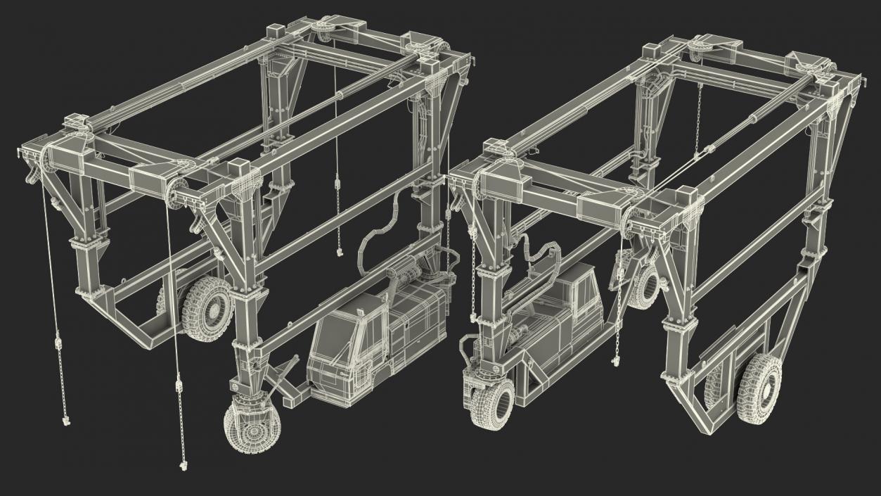 3D Combi-SC Straddle Carrier Clean Rigged model