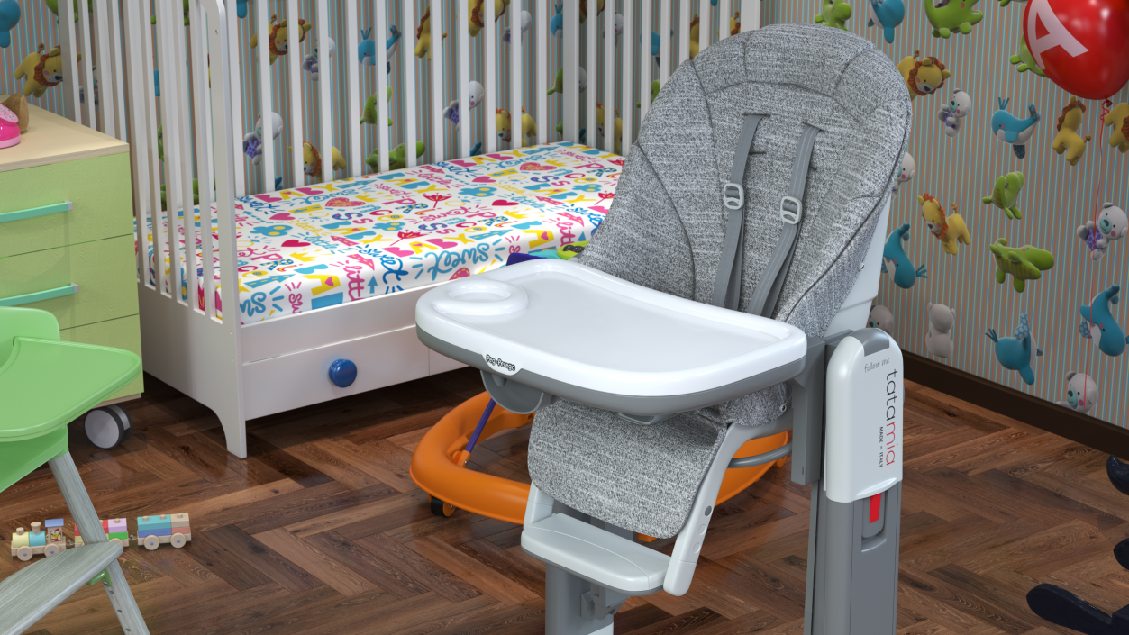 3D Peg Perego High Chair Tatamia Vertical Grey model