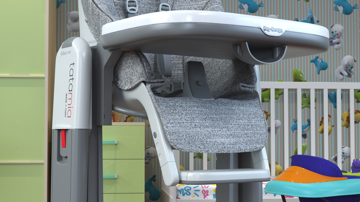 3D Peg Perego High Chair Tatamia Vertical Grey model