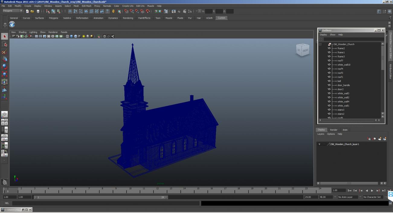 Old Wooden Church 3D