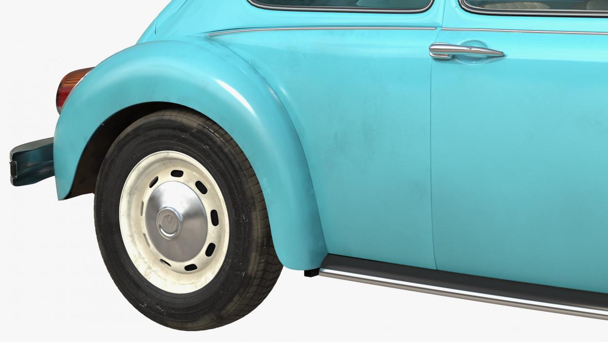 3D model Volkswagen Beetle 1966 Simple Interior Blue 3