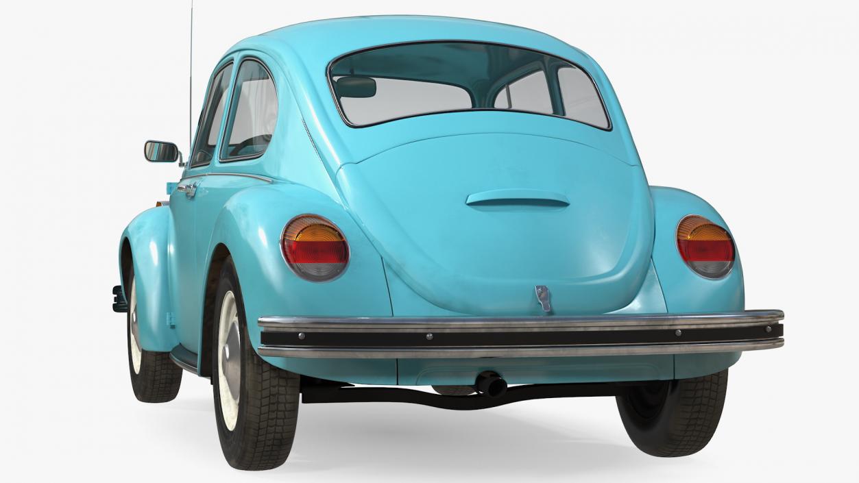 3D model Volkswagen Beetle 1966 Simple Interior Blue 3