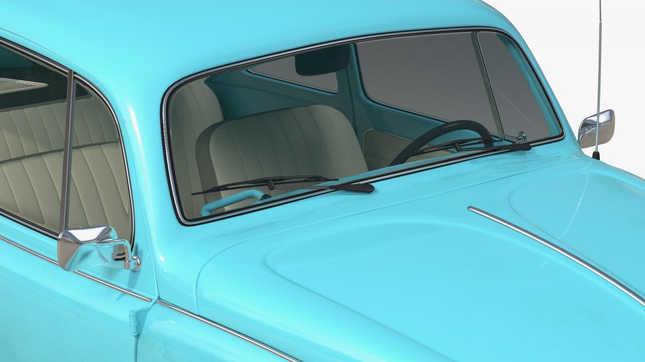 3D model Volkswagen Beetle 1966 Simple Interior Blue 3