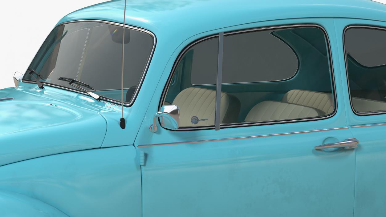 3D model Volkswagen Beetle 1966 Simple Interior Blue 3