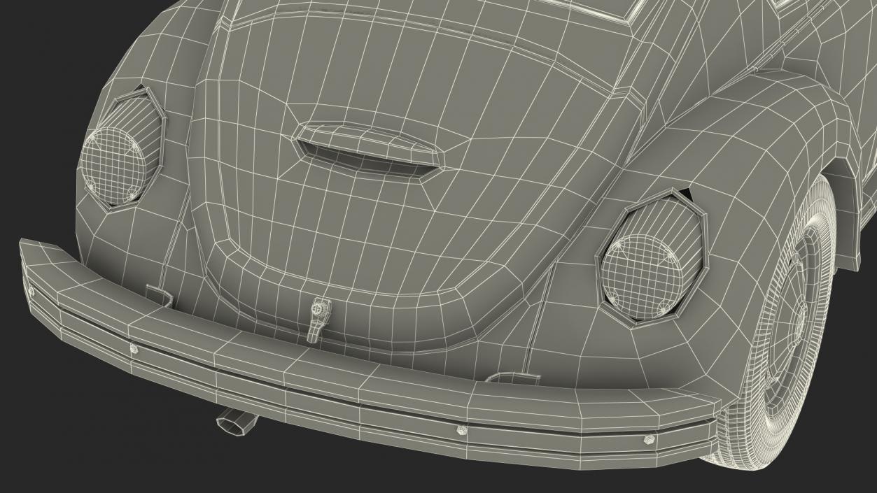 3D model Volkswagen Beetle 1966 Simple Interior Blue 3