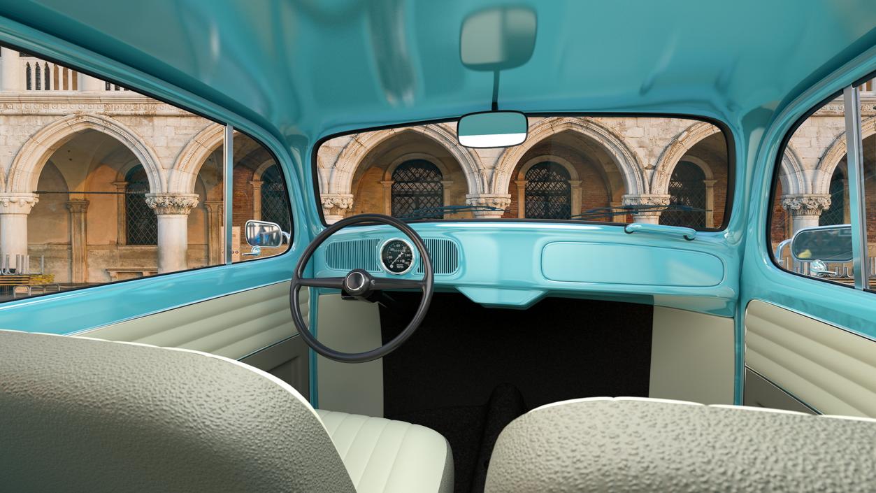 3D model Volkswagen Beetle 1966 Simple Interior Blue 3