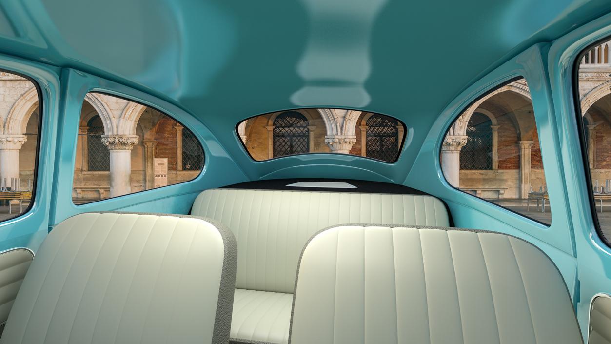 3D model Volkswagen Beetle 1966 Simple Interior Blue 3