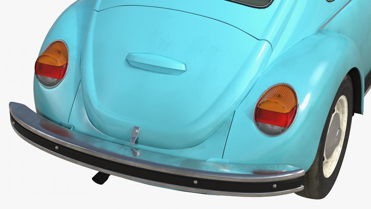 3D model Volkswagen Beetle 1966 Simple Interior Blue 3