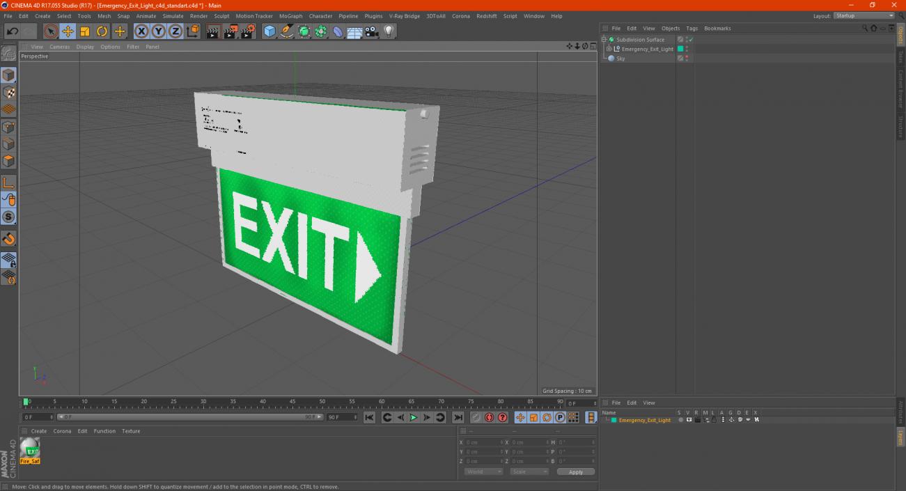 3D model Emergency Exit Light