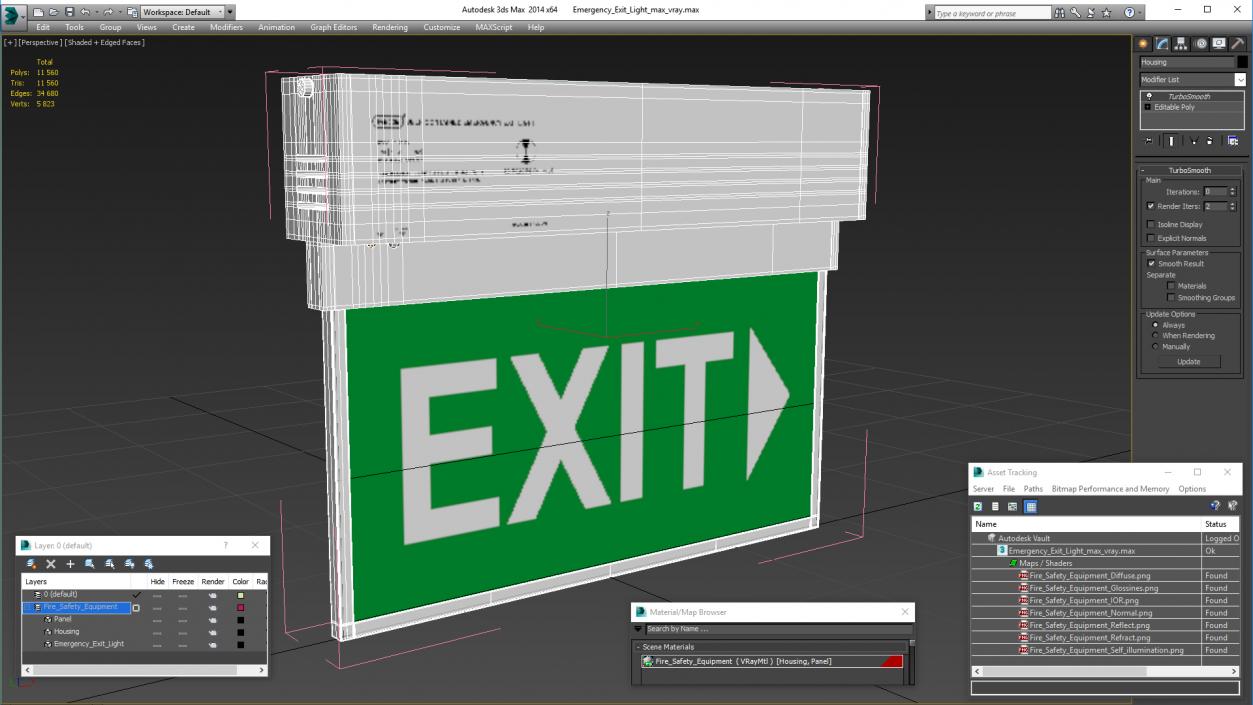 3D model Emergency Exit Light