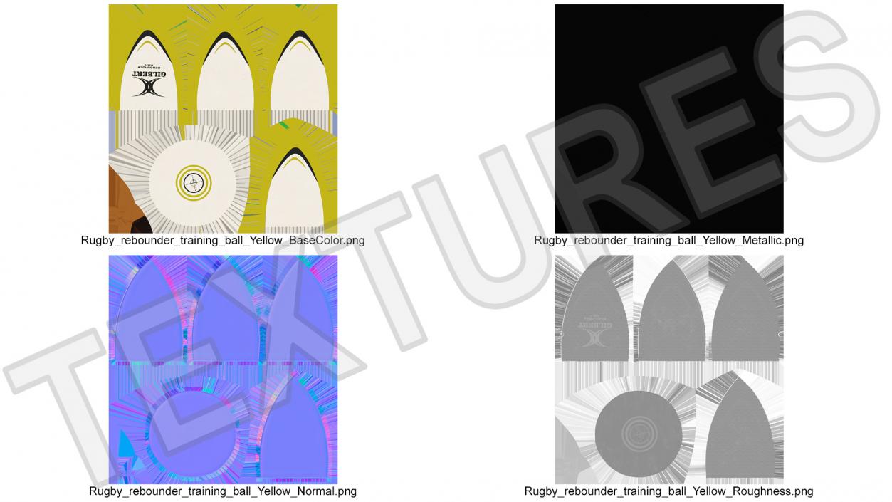 Rugby Bounce Back Ball Yellow 3D model