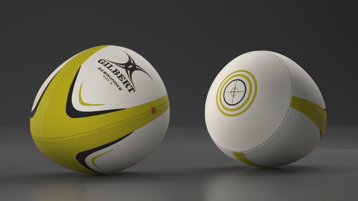 Rugby Bounce Back Ball Yellow 3D model