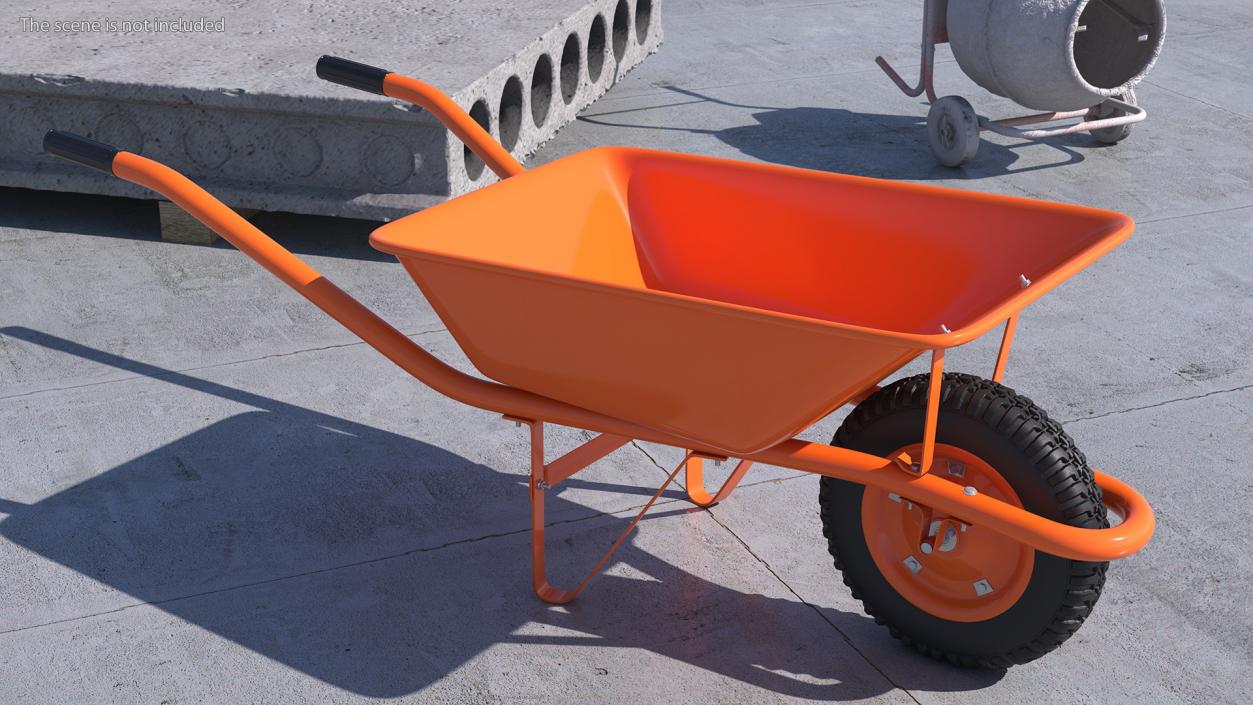 Construction Single Wheel Barrow 3D