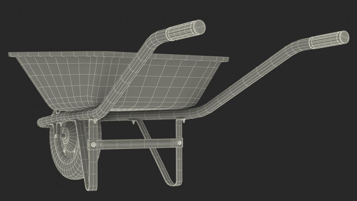 Construction Single Wheel Barrow 3D