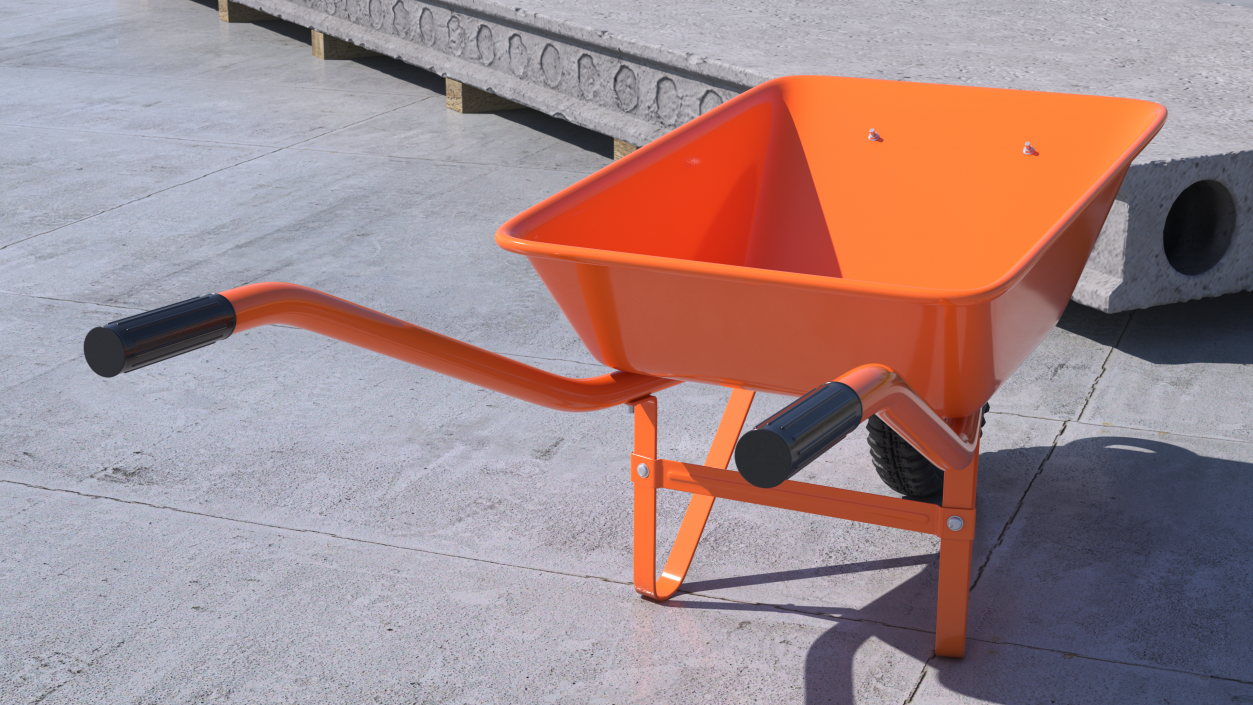 Construction Single Wheel Barrow 3D