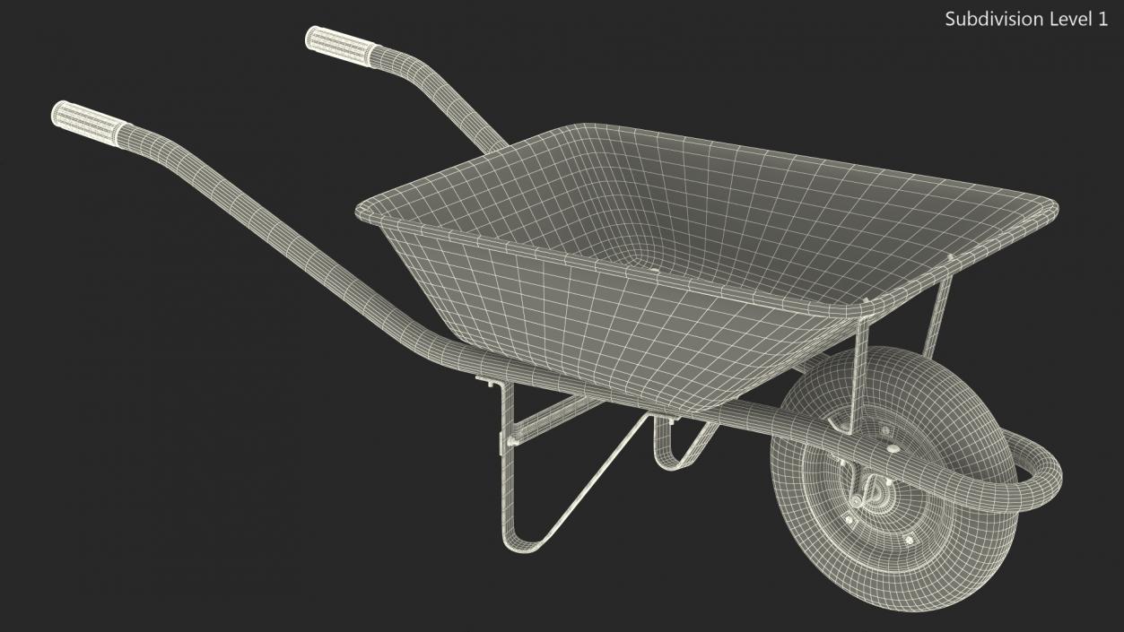 Construction Single Wheel Barrow 3D