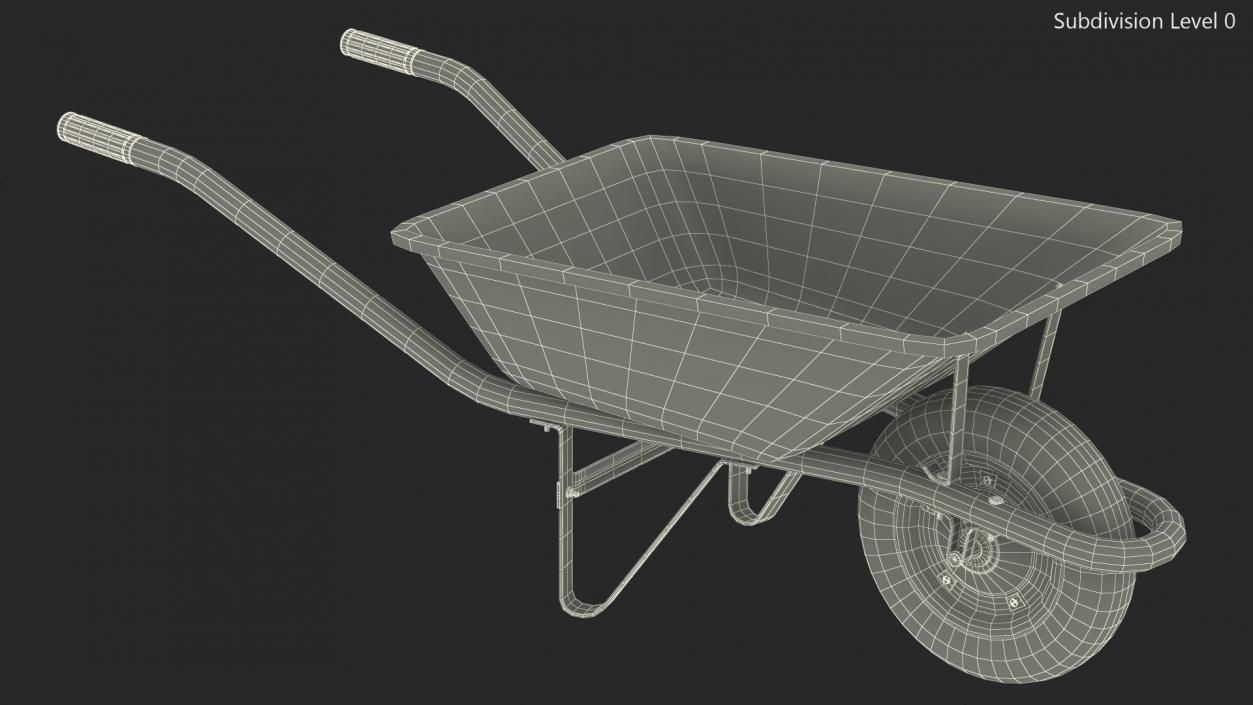 Construction Single Wheel Barrow 3D