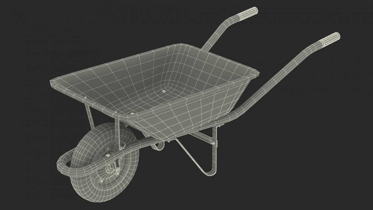 Construction Single Wheel Barrow 3D